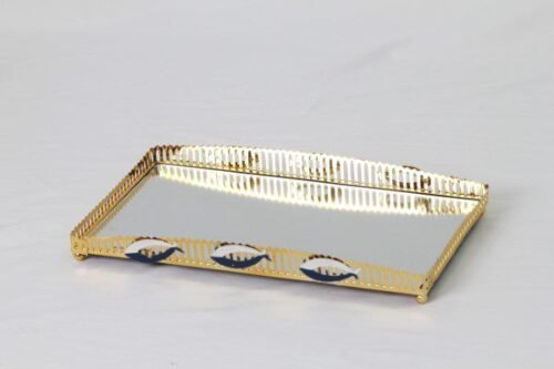 SXJ01-02 Tray Outdoor Glass Trays, Decorative Trays, Metal Glass Display Trays, Metal Jewelry Storage Trays, for Small Items Storage - Image 4