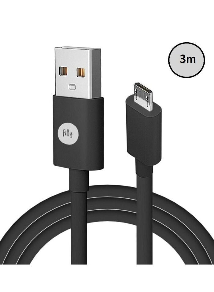 Micro to USB Cable 3m Fast Quick Charger Cable USB to Micro USB - Trade Dubai mobile Accessories - Mobile Charger Wholesale - Mobile Cable Wholesale - Micro usb Cable - Tradedubai.ae Wholesale B2B Market
