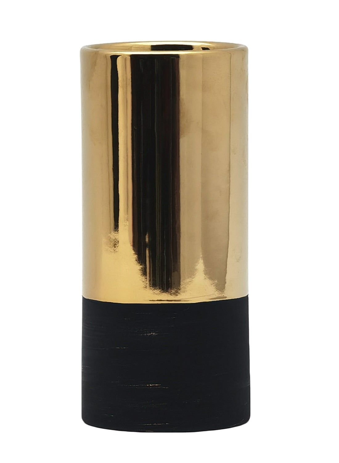 N46524749A_1.jpg ebb & flow Modern Ceramic Vase With Gorgeous Look Unique Luxury Quality Material For The Perfect Stylish Home N13-167 Black/Gold 10 x 22cm - Image 1