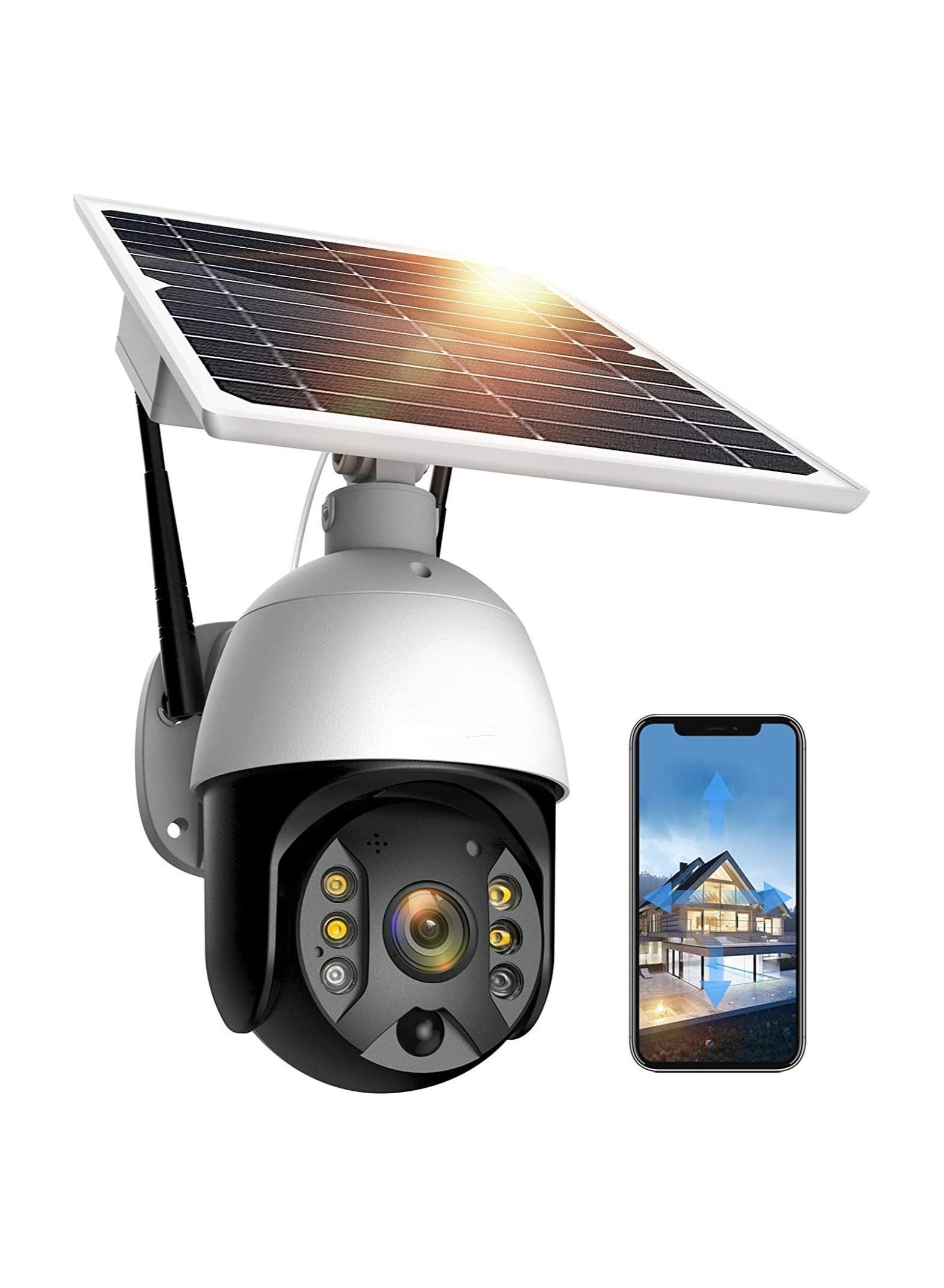 26cd3a4d-267d-4d8f-b500-7c92e03f4ebf.jpg Generic Outdoor Security Camera, Solar Powered Battery WiFi Camera Wire Free Outdoor 1080P Pan Tilt Wireless Camera PIR Motion 2 Way Audio Night Vision Cloud Storage - Image 1