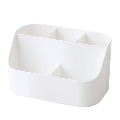 Y&D Desk Organizer 5 Compartment Pen Pencil Holder Stationery Desktop Caddy Office Storage for Kids Teacher Cute Organization and Accessories Office, Home, School(White)