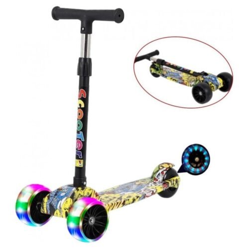 Kids Scooter 3 Wheel Mini Adjustable Kick Scooter with LED Light Up Wheels trade dubai