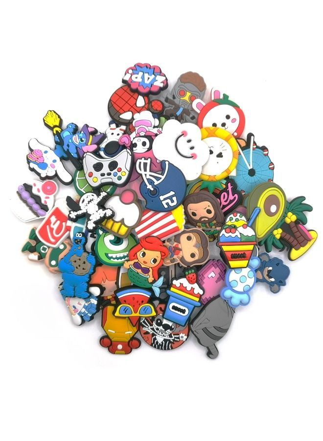 86cb6c20-2bee-4a58-9f4b-b68158da6a6a.jpg S-Color 50PCS Shoe Charms Decorations For Croc Clog Shoes Bracelet Wristband Party Favor Boy and Girl - Image 1