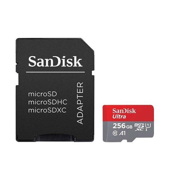 Sandisk Ultra MicroSDXC UHS-I 256GB Memory Card With Adaptor Speed Upto 100MB/S - Trade Dubai Mobile Accessories Wholesaler - Memory card wholesaler - Tradedubai.ae Wholesale B2B Market
