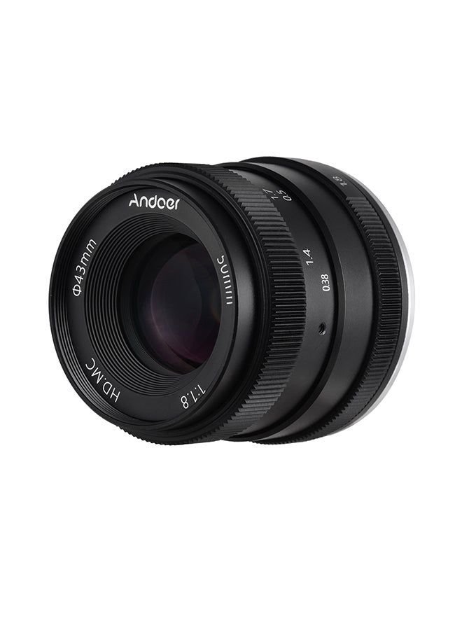 N33616958A_1.jpg ANDOER 50mm F1.8 Mirrorless Camera Lens Black - Image 1