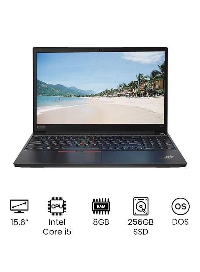 N40926739A_1.jpg Lenovo ThinkPad E15 Laptop With 15.6-Inch Display, Core i5 Processor/8GB RAM/256GB SSD/DOS/Intel HD Graphics International Version Black - Image 1