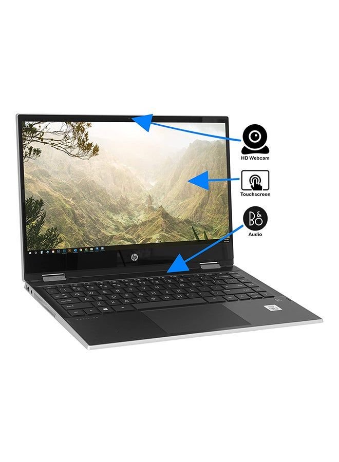 N43701645A_2.jpg HP Pavilion x360 (1F4W6UA) 2-in-1 Laptop With 14-Inch HD Touch Display, Core i3-1115G4 Processer/8GB RAM/128GB/Intel UHD Graphics/English Keyboard/Windows 10 Home English Natural Silver - Image 1