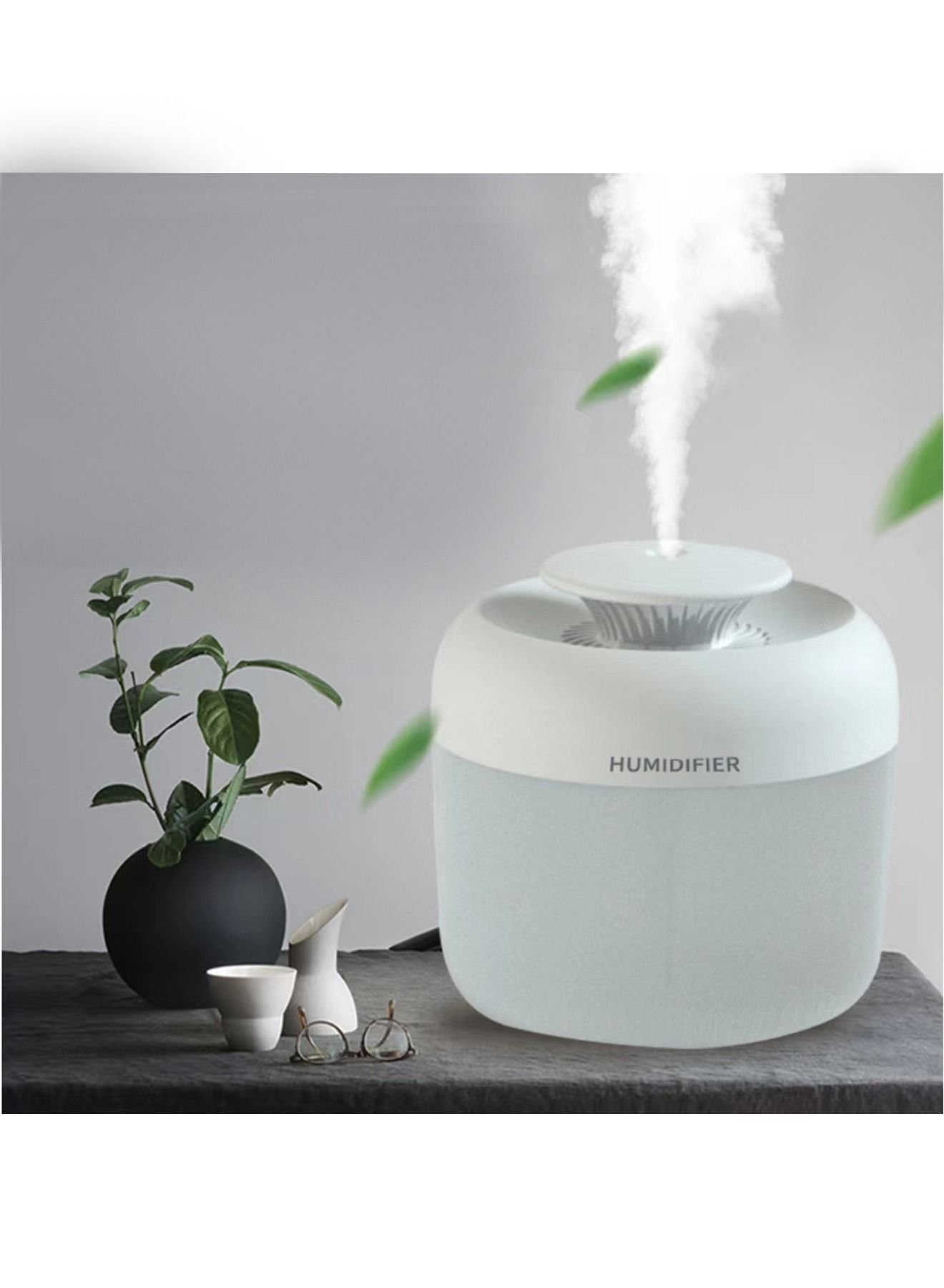 ea3ce254-c78d-4a84-9044-bf83b138b183.jpg LIMOS Air Purifier And Humidifier Essential Oil Diffuser Ultrasonic Cool Mist Aromatherapy Transparent Water Tank(White) - Image 1