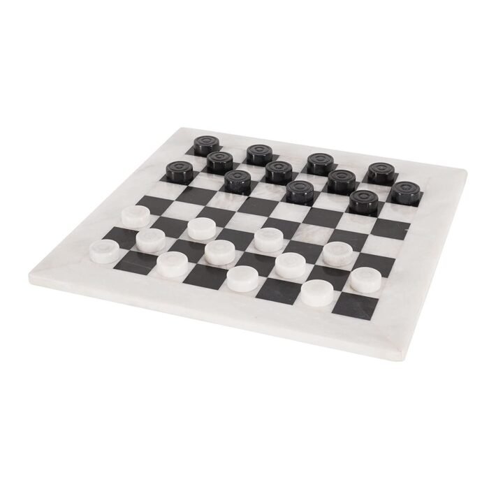 RADICALn Checkers Board Game White and Black Handmade Marble Tournament Set Draughts Chess Board Games - Trade Dubai Game Wholesaler - Dubai Toys Wholesaler - Dubai Game Wholesaler - Tradedubai.ae Wholesale B2B Market
