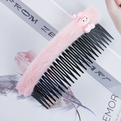 Boxed colorful plush accessories fork and comb