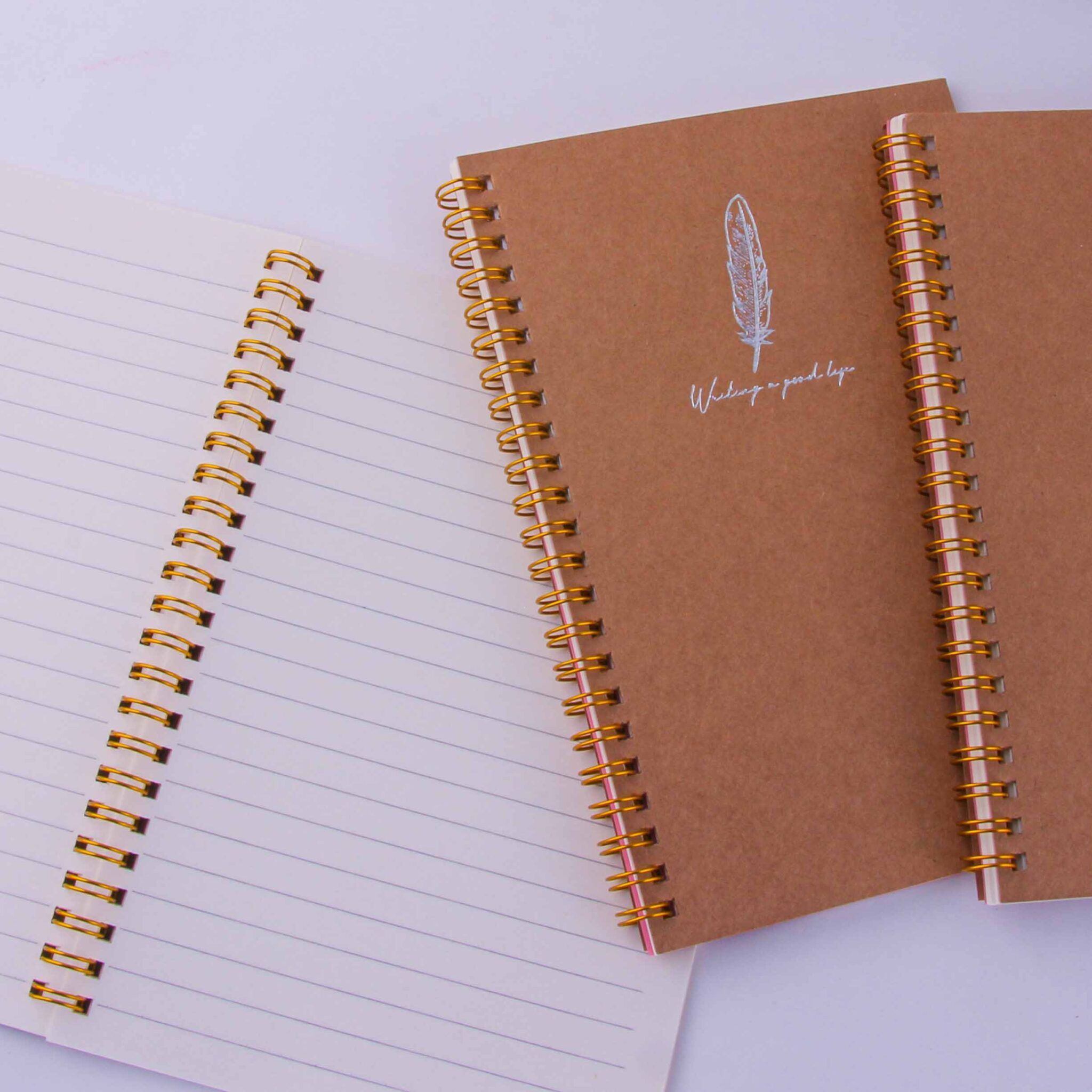Benchi 32K cowhide roll-over coil notebook (feather) - Tradedubai.ae ...