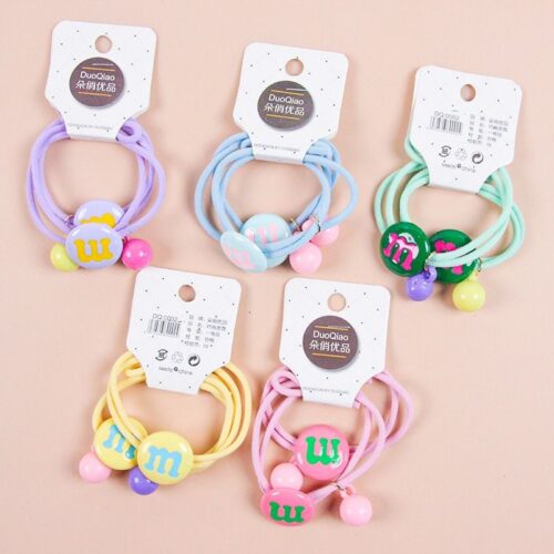 Colorful beads letter accessories rubber band