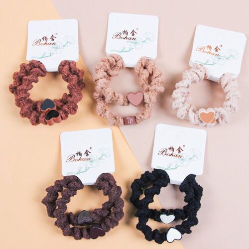 Simple dripping nectarine heart accessories wavy rubber band