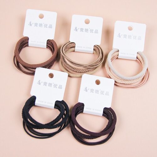 Three brown braid rubber band combination