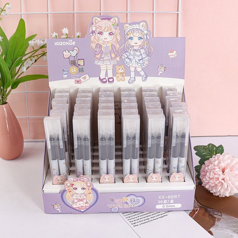 XX-8887 Meow Meow Sister 2 flower film roller ball pens XX-8887 Meow Meow Sister 2 flower film roller ball pens - Image 1