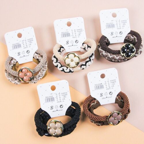 round button flower rubber band