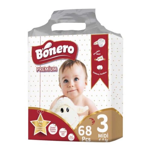 Bonero Premium Comfort Dry Baby Diapers Pack of 68 Pieces Wholesale Dubai UAE - Tradedubai.ae Wholesale B2B Market