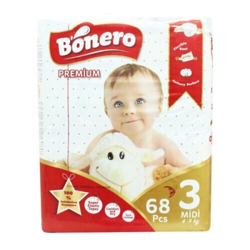 Bonero Premium Comfort Dry Baby Diapers Pack of 68 Pieces Wholesale Dubai UAE - Tradedubai.ae Wholesale B2B Market