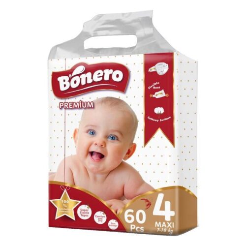 Bonero Super Elastic Premium Baby Diapers 60Pcs Pack Wholesale Dubai UAE