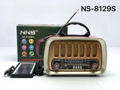 NS-8129S retro Bluetooth speaker 8-inch portable wired microphone card radio with solar energy Wholesale Dubai UAE