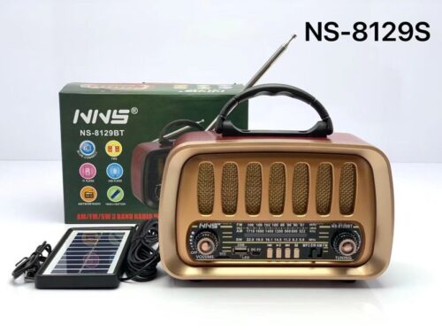 NS-8129S retro Bluetooth speaker 8-inch portable wired microphone card radio with solar energy1 Wholesale Dubai UAE