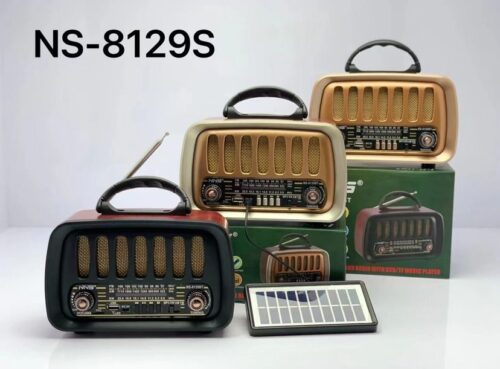 NS-8129S retro Bluetooth speaker 8-inch portable wired microphone card radio with solar energy3 Wholesale Dubai UAE