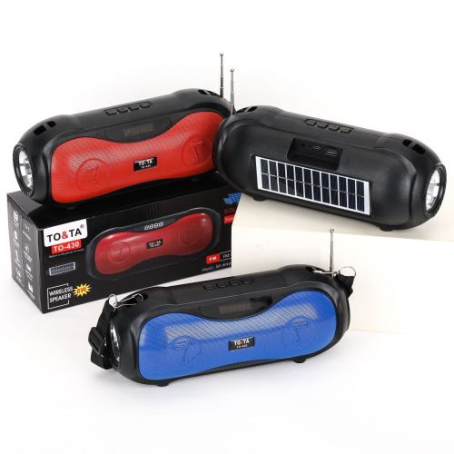 New TO340 solar flashlight Bluetooth speaker with display outdoor portable wireless Bluetooth speaker Wholesale Dubai UAE