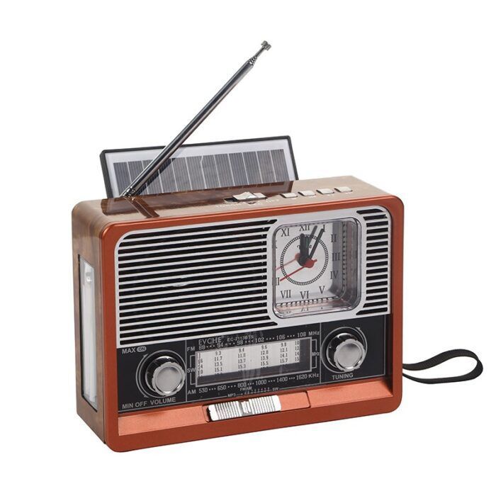 Nostalgic retro wood grain clock player wireless solar powered Bluetooth speaker with light outdoor vintage radio Wholesale Dubai UAE - Tradedubai.ae Wholesale B2B Market