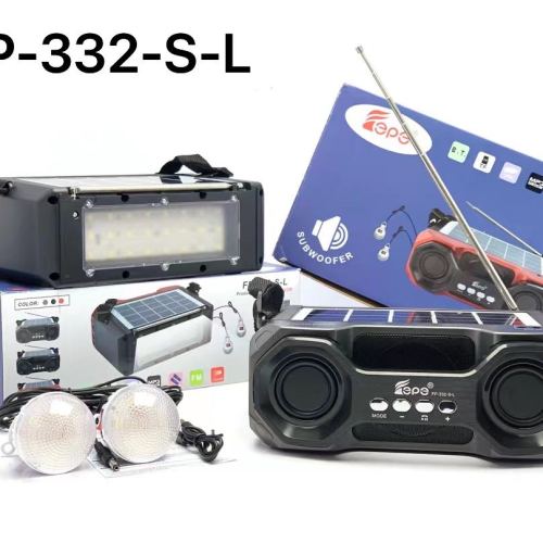 Outdoor Portable Multi-Function Bluetooth Speaker Radio Solar Small System High-Bright Emergency Charging Portable Lamp Wholesale Dubai UAE