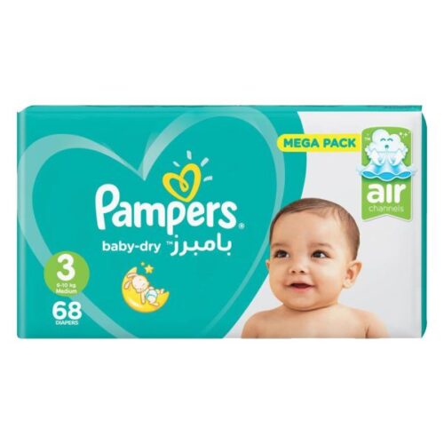 Pampers Baby Dry Mega Pack with Air Channels Baby Diapers Medium Size Wholesale Dubai UAE