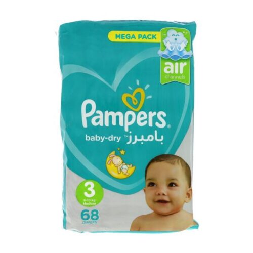 Pampers Baby Dry Mega Pack with Air Channels Baby Diapers Medium Size Wholesale Dubai UAE - Tradedubai.ae Wholesale B2B Market