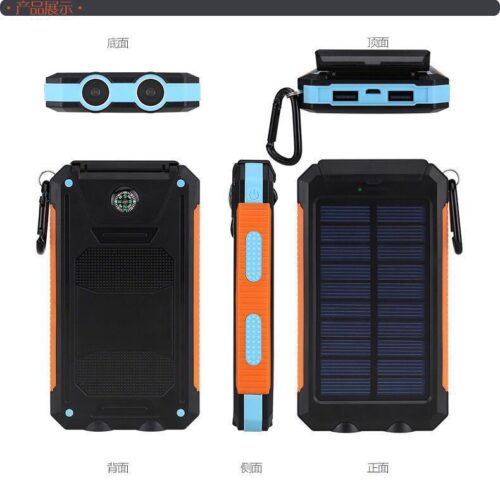 Solar power bank waterproof mini 10000 mAh ultra-thin outdoor large capacity power bank with customized logo Wholesale Dubai UAE