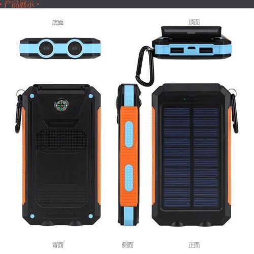 Solar power bank waterproof mini 10000 mAh ultra-thin outdoor large capacity power bank with customized logo Wholesale Dubai UAE