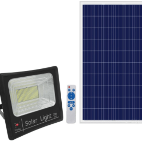 Solar product power display floodlight with charge and discharge power display power display + light control + remote control version Wholesale Dubai UAE