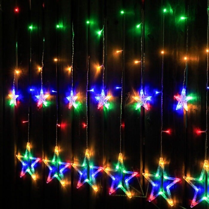 Solar star and moon lights curtain lights star lights Christmas garden decoration lights waterproof colored string lights1 Wholesale Dubai UAE - Tradedubai.ae Wholesale B2B Market