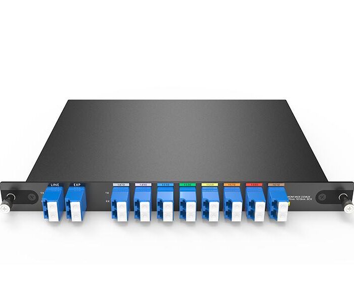Dual Fiber 8CH 1470-1610nm CWDM MUX DEMUX With EXP , LC/UPC, Plug-In LGX Box- Wholesale Suppliers Dubai UAE
