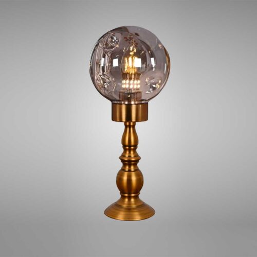 Globe Smoke Metal Table Lamp - Modern Elegance and Captivating Glow - Wholesale Lighting Dealers and wholesale suppliers in Dubai UAE
