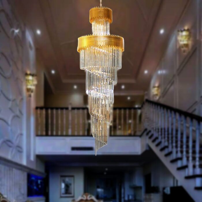 Indoor Modern Chandelier Gold finish - Diameter 800mm Height 2500mm - Wholesale Lighting Dealers and wholesale suppliers in Dubai UAE - Tradedubai.ae Wholesale B2B Market