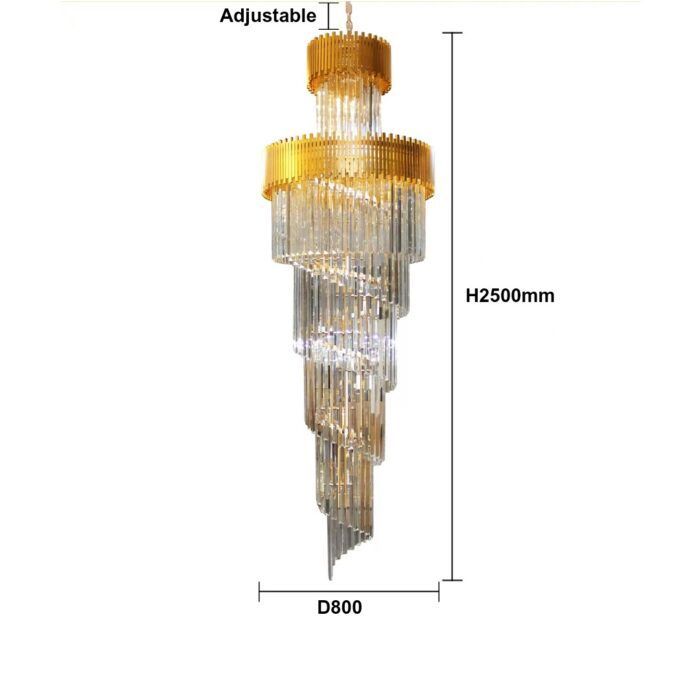 Indoor Modern Chandelier Gold finish - Diameter 800mm Height 2500mm - Wholesale Lighting Dealers and wholesale suppliers in Dubai UAE - Tradedubai.ae Wholesale B2B Market