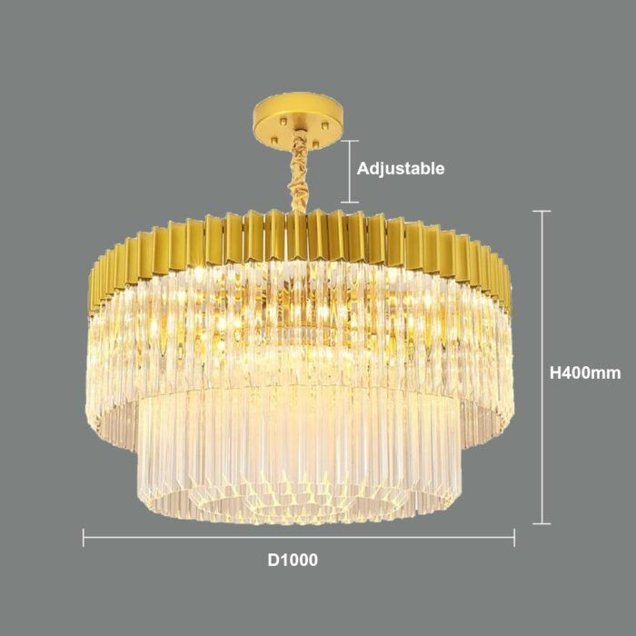 Indoor Modern Chandelier Iron Gold Finish - Diameter 1000mm Height 400mm - Wholesale Lighting Dealers and wholesale suppliers in Dubai UAE - Tradedubai.ae Wholesale B2B Market