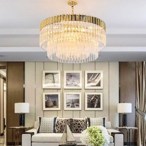 Indoor Modern Chandelier Iron Gold Finish - Diameter 800mm Height 400mm - Wholesale Lighting Dealers and wholesale suppliers in Dubai UAE