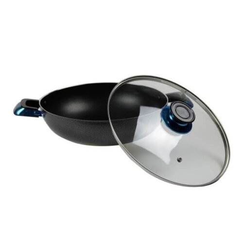 Kawashis Aluminium Hopewell Wok Pan with Glass Lid - Cookware Wholesale Dubai UAE