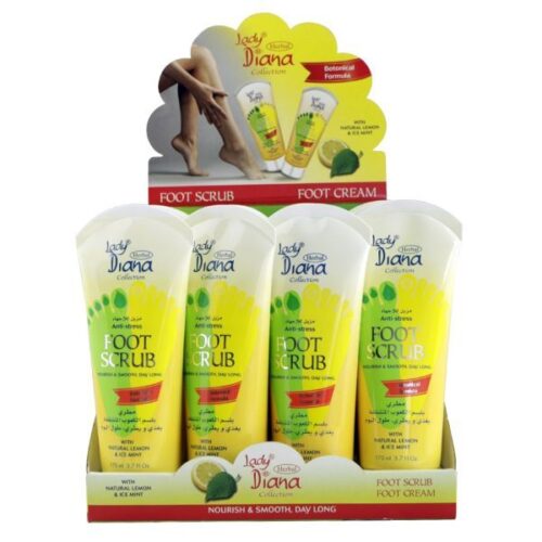Lady Diana Anti-stress Foot Scrub with Natural Lemon Ice Mint 170Ml Wholesale Supplier Dubai UAE - Tradedubai.ae Wholesale B2B Market Lady Diana Anti-stress Foot Scrub with Natural Lemon Ice Mint 170Ml Wholesale Supplier Dubai UAE - Tradedubai.ae Wholesale B2B Market
