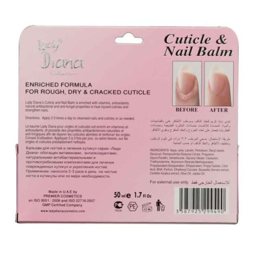 Lady Diana Enriched Formula Cuticle Nail Balm Cream 50Ml – Wholesale Personal Care and Beauty Products Supplier Dubai UAE - Tradedubai.ae Wholesale B2B Market Lady Diana Enriched Formula Cuticle Nail Balm Cream 50Ml – Wholesale Personal Care and Beauty Products Supplier Dubai UAE - Tradedubai.ae Wholesale B2B Market