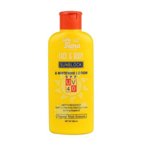 Lady Diana Face Body Whitening Sunblock Lotion SPF UV 40 200Ml Wholesale Supplier Dubai UAE - Tradedubai.ae Wholesale B2B Market Lady Diana Face Body Whitening Sunblock Lotion SPF UV 40 200Ml Wholesale Supplier Dubai UAE - Tradedubai.ae Wholesale B2B Market