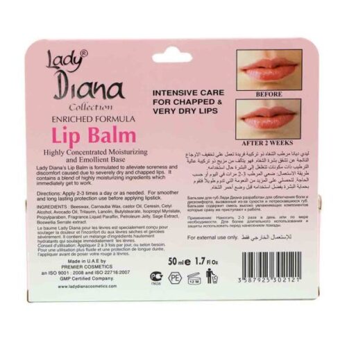 Lady Diana Intensive Care Enriched Formula Lip Bal 50Ml – Wholesale Personal Care and Beauty Products Supplier Dubai UAE - Tradedubai.ae Wholesale B2B Market Lady Diana Intensive Care Enriched Formula Lip Bal 50Ml – Wholesale Personal Care and Beauty Products Supplier Dubai UAE - Tradedubai.ae Wholesale B2B Market