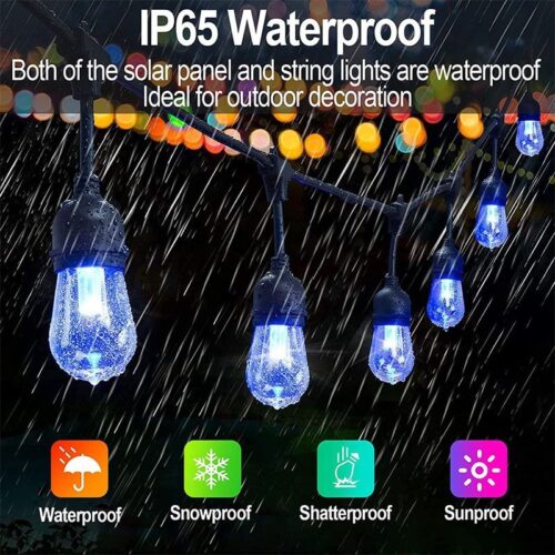 Large cross-border new solar light string S14 courtyard marquee outdoor RF remote control RGB landscape beauty standard light1