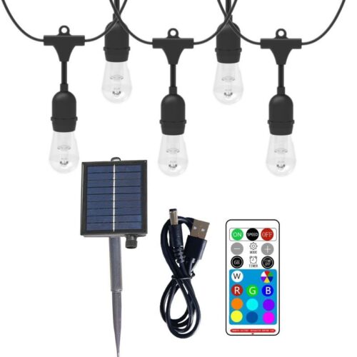 Large cross-border new solar light string S14 courtyard marquee outdoor RF remote control RGB landscape beauty standard light3