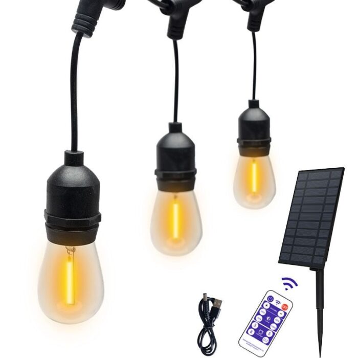 New solar light string RGB bulb spherical outdoor ground plug courtyard Christmas decorative light retro S14 remote control – Wholesale Solar Products and Solar Lights Supplier Dubai UAE - Tradedubai.ae Wholesale B2B Market