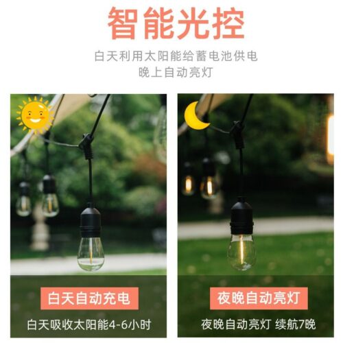 New solar light string RGB bulb spherical outdoor ground plug courtyard Christmas decorative light retro S14 remote control – Wholesale Solar Products and Solar Lights Supplier Dubai UAE